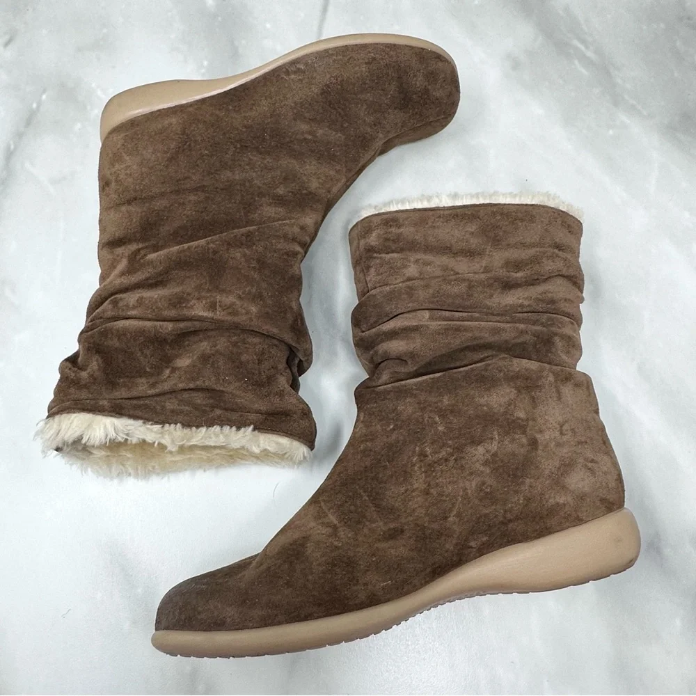 Santana Canada Brown Suede Slouch Waterproof Boot Womens 7.5